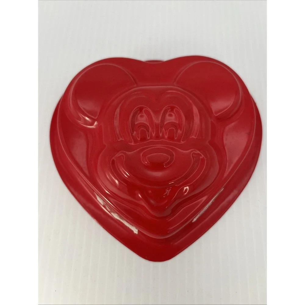 Disney Mickey Mouse Cake/ Jello Mold Non Stick Red Heart Shaped
